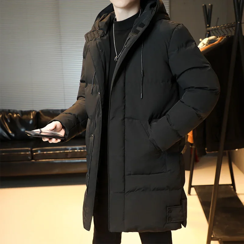 

Thick Cotton Padded Thermal Parkas Plus SIze Winter Men's Long Parka Warm Fleece Liner Hooded Windbreaker Parkas Coat JJ607