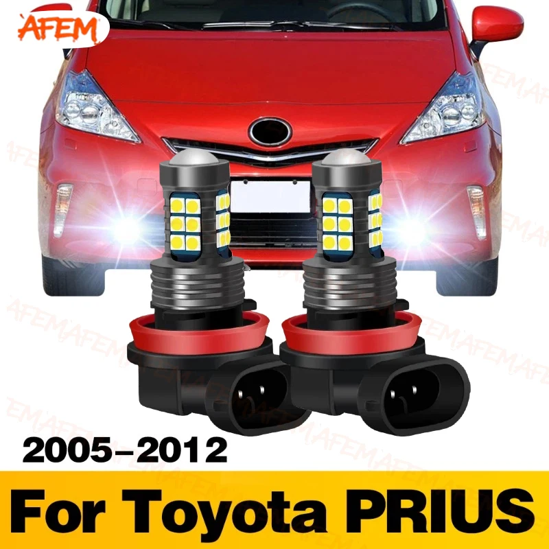 2 Pcs LED Lamp Car Front Fog Light Accessories High-brightness white For Toyota PRIUS 2005 2006 2007 2008 2009 2010 2011 2012