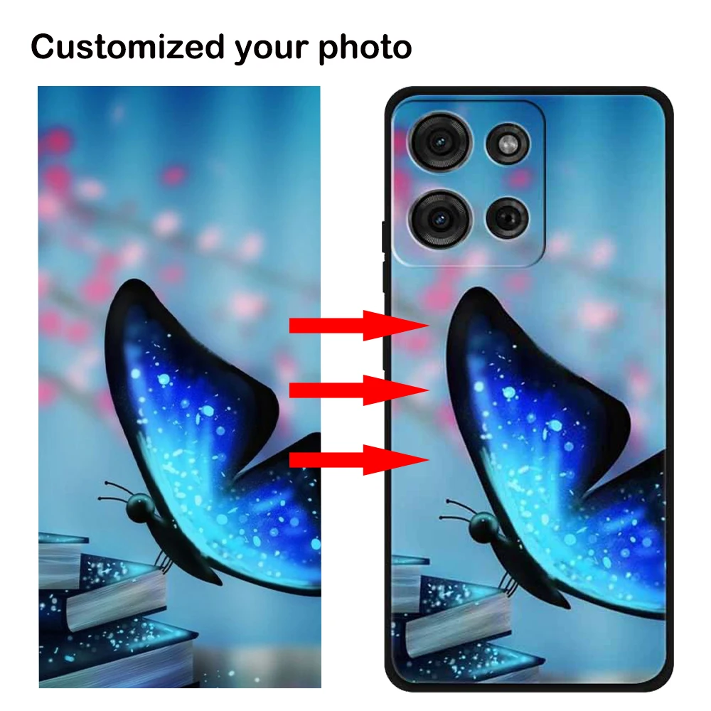 Fundas de teléfono con foto personalizada para Moto G75, funda de silicona para Motorola G56 Moto Edge 50 Neo DIY, funda con nombre Edge 60 Fusion Capa Image