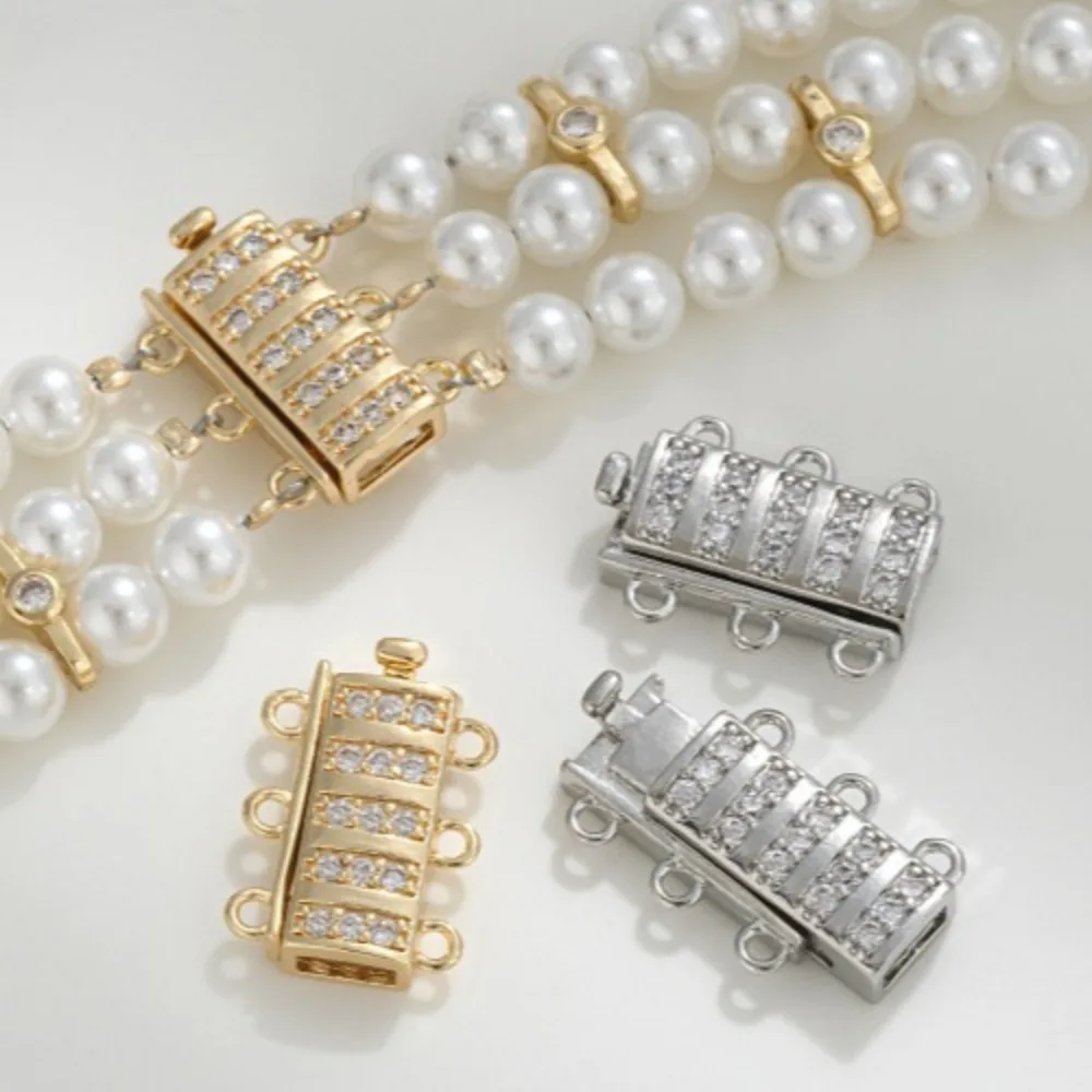 

Copper Clasps 14K Gold Color Zirconium Ring Pearl Necklace Buckle Single Ring Bracelet Buckle Handmade DIY Jewelry Accessories