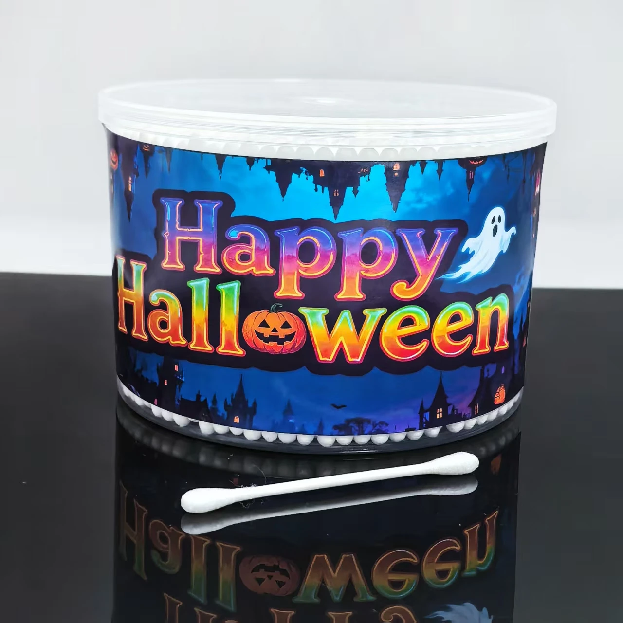 สำลีก้านแบบสองด้าน 500 ชิ้น/1000 ชิ้น ลายฮาโลวีน สำหรับผู้ใหญ่ ของขวัญวันหยุด