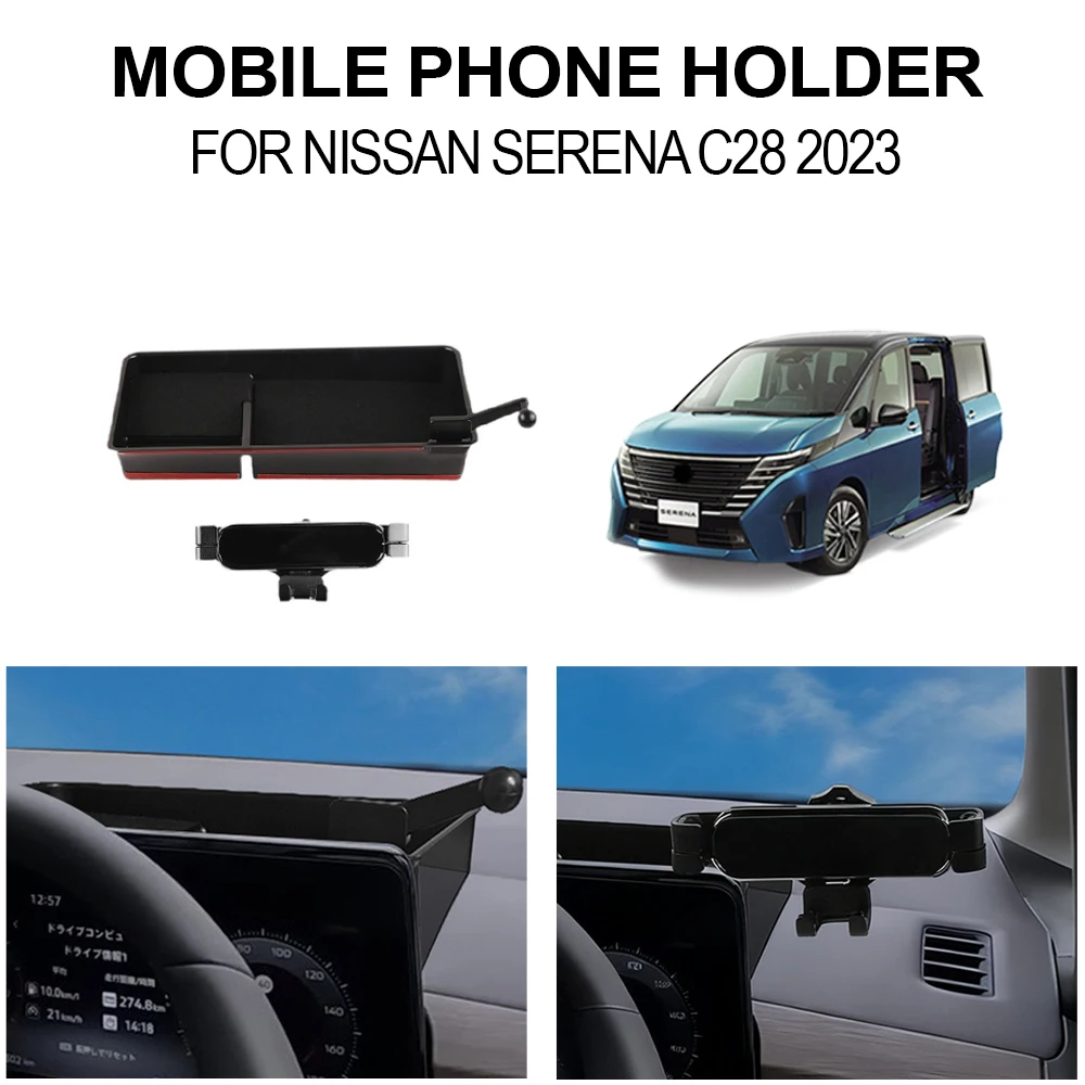 

FOR 2023 NISSAN SERENA C28 Mobile phone holder for right-hand drive and storage box behind the screen