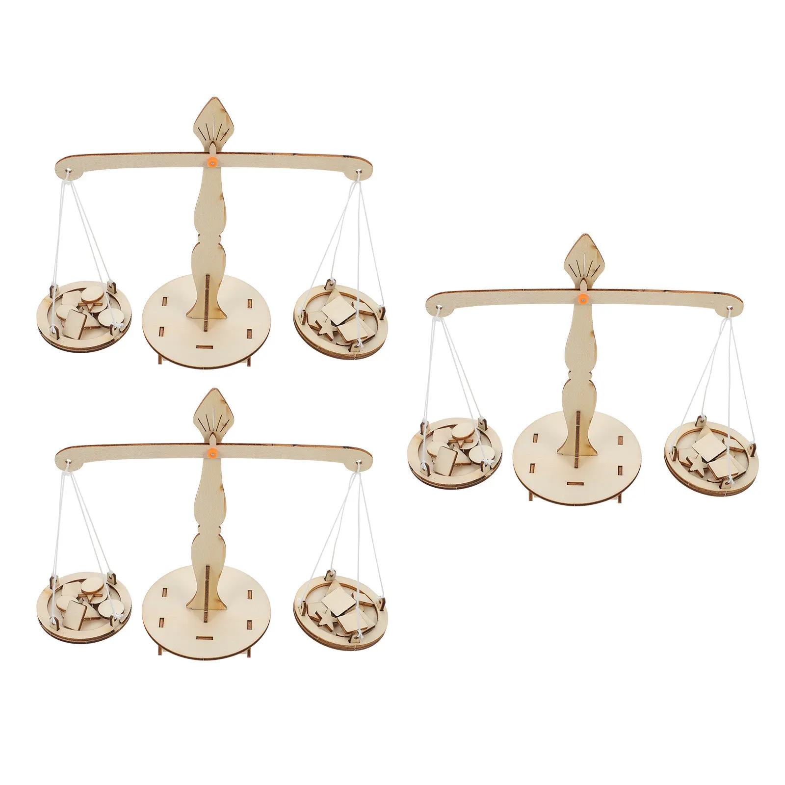 Balance Scale Educational Stem Kit Creative Wooden Scale Lever Math Learning Game Measurement Science Experiment Set