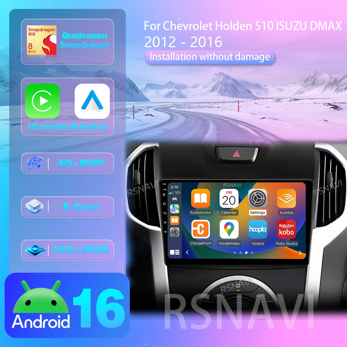 Android 16 para Chevrolet TrailBlazer 2012 - 2016 S-10 S10 Colorado para Isuzu D-Max DMAX Estéreo 2din Plug and Play Snapdragon