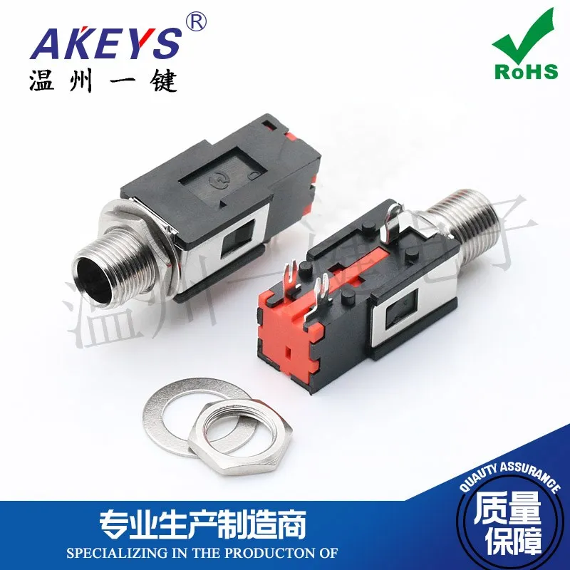 6.35-308 6.35mm Stereo Connector Audio Microphone Headphones Jack Mono/Dual Channel Amplifier