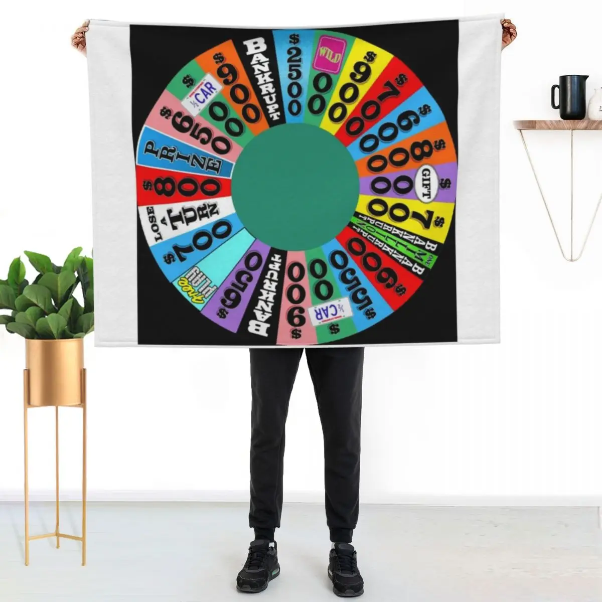 Wheel with prizes, $ amounts Throw Blanket Personalized Gift Sofa Quilt Tourist Summer Custom Beach Blankets