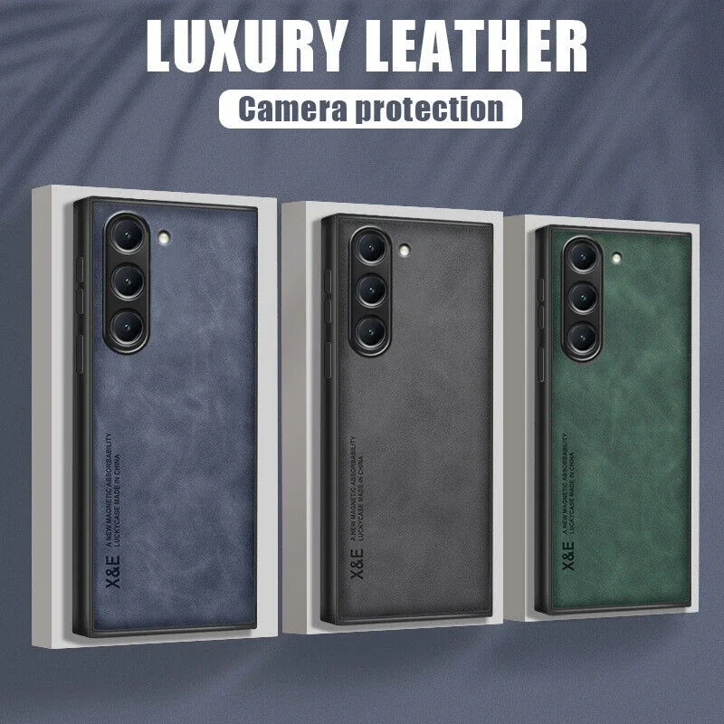 

Magnetic Sheepskin Leather Case For Samsung S23 Ultra S22 S21 FE Plus A51 A71 A13 A52s A52 A73 A72 A14 A54 A34 A53 5G Soft Cover