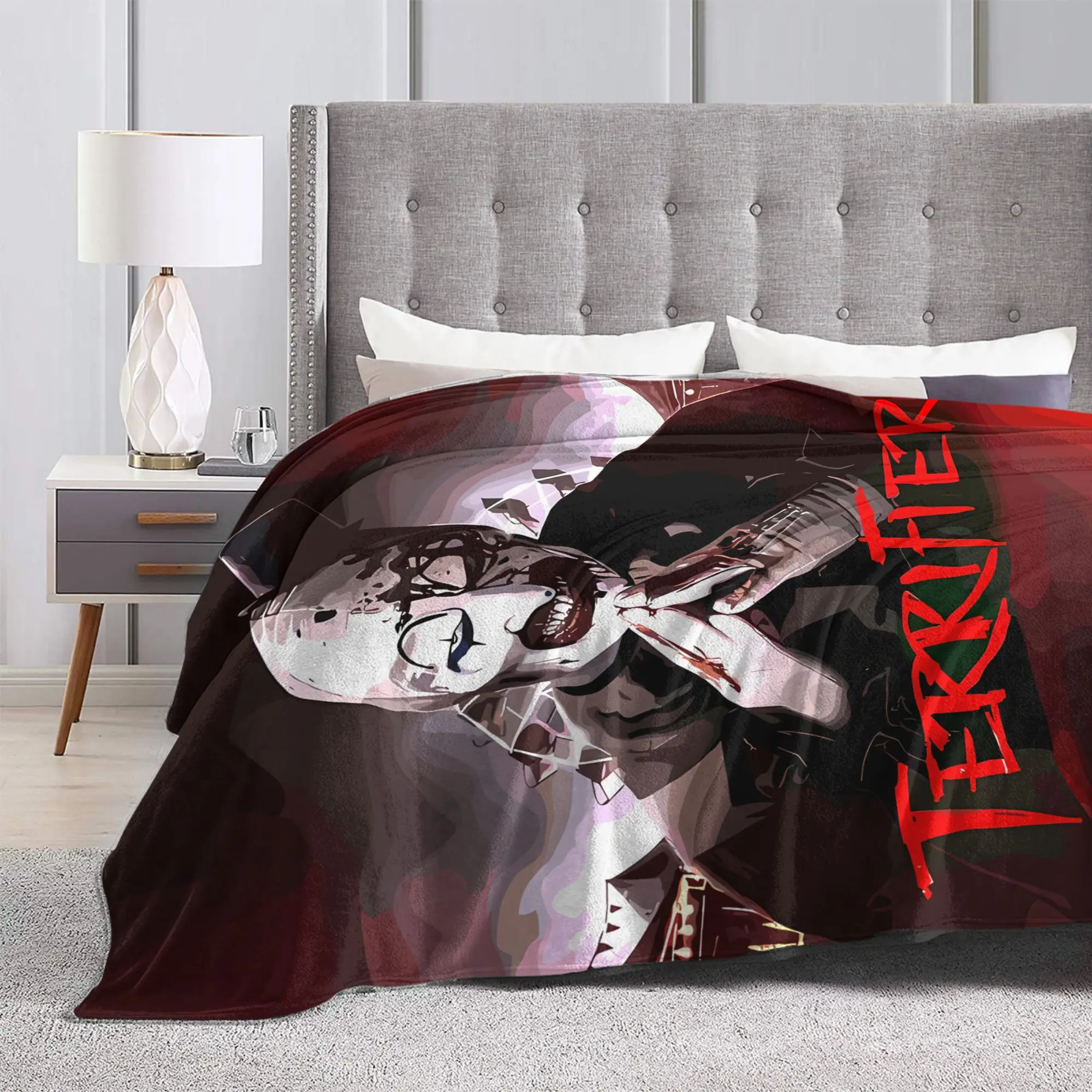 Terrifier Movie Blanket Quality Super Warm  Throw Blanket Autumn Girls Boys Couch Chair Sofa Bed Funny Bedspread