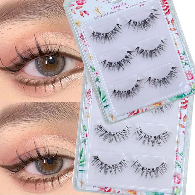 캣아이 속눈썹 투명 밴드 속눈썹 코스프레 속눈썹 클러스터 내추럴 속눈썹 연장 메이크업 버건디 인조 속눈썹