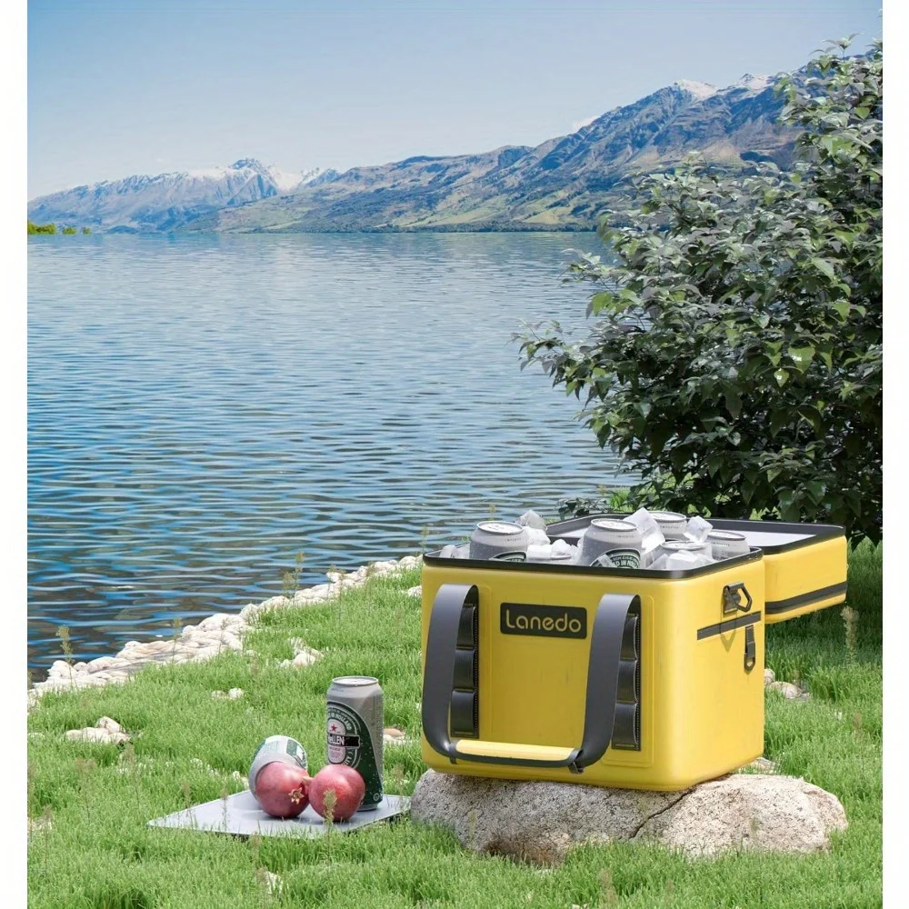 

20/36 cans of insulated soft and cold lunch bag, foldable large leak proof camping bag, suitable for travel, camping, kayaking