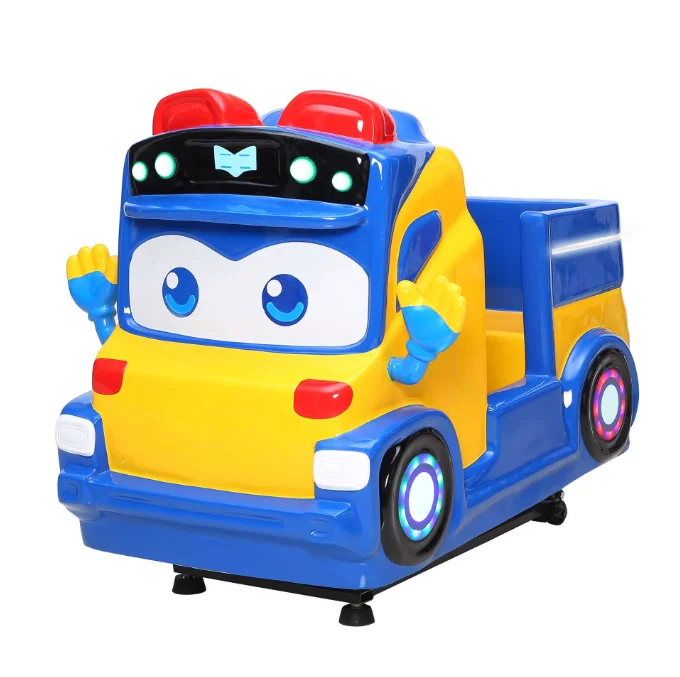 Amusement Park shopping mall fibreglass kids robot bus machine police car Coin Operated kiddie rides coin mechanism