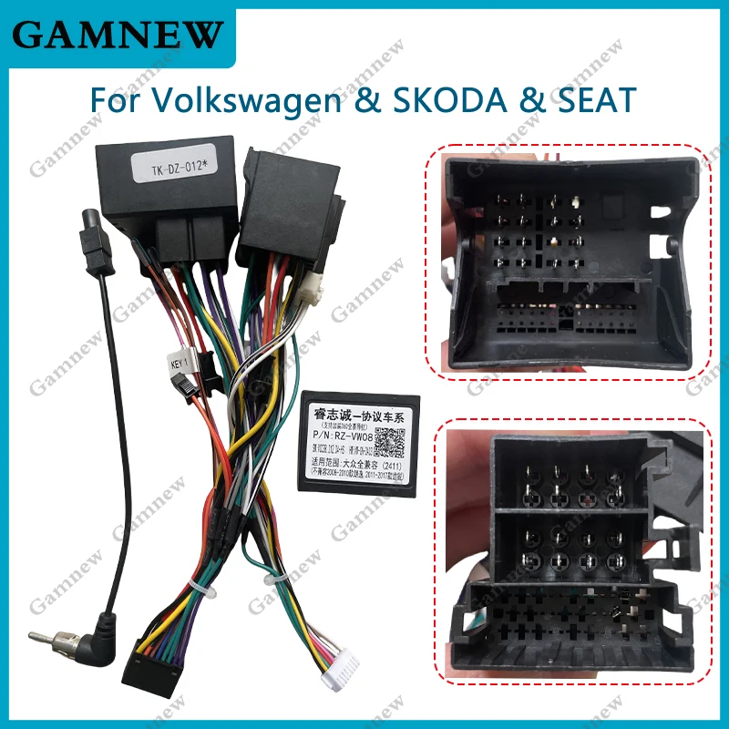 Wiązka przewodów samochodowych Adapter kabla zasilającego Canbus Box do Volkswagen Passat B5 B6 SEAT Ibiza G-RZ-VW08