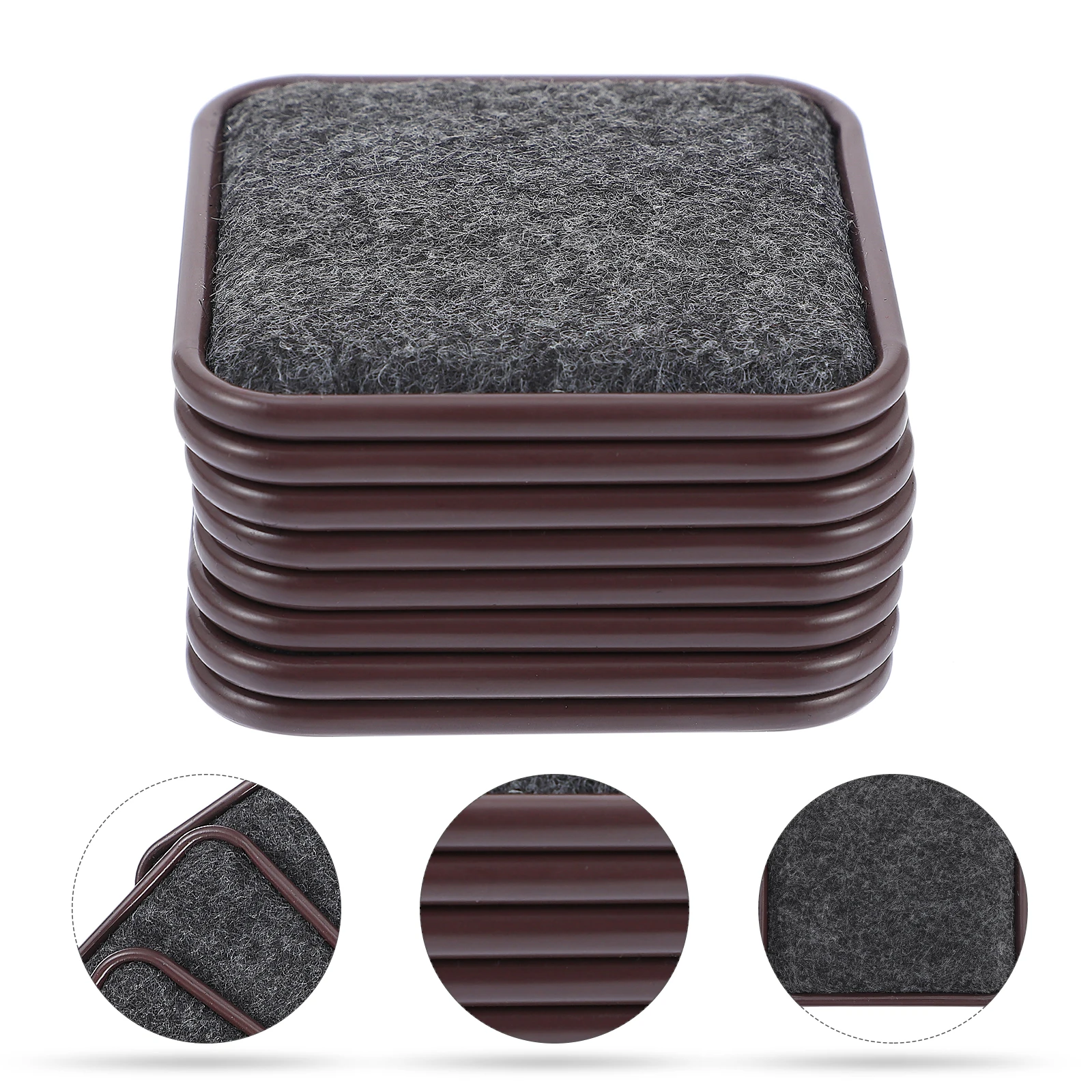 

8Pcs Furniture Caster Cups Anti-Slip Wheel Stoppers Solid Plastic Felt Bottom for Wooden Floors Smooth Surfaces