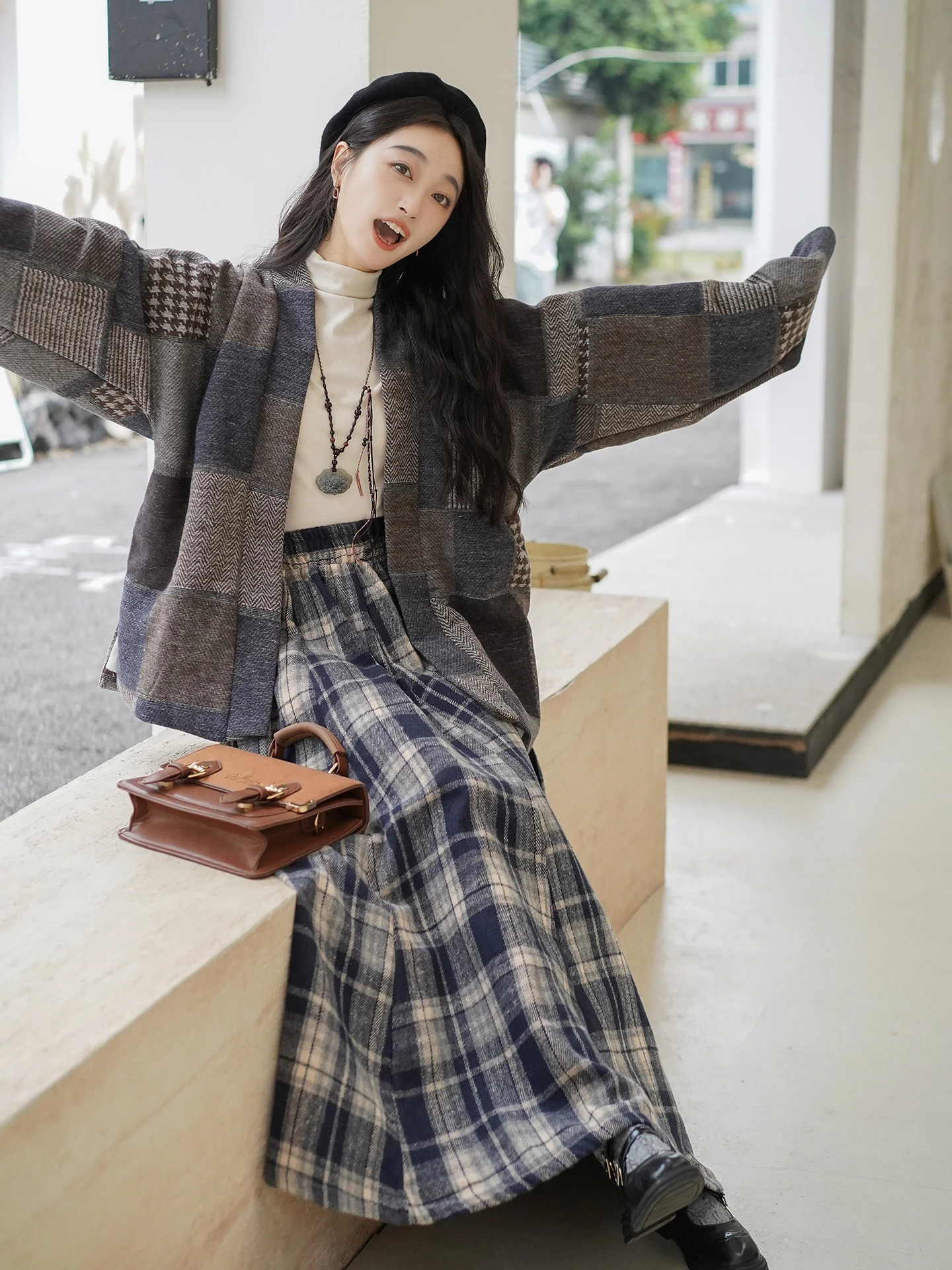 

Original Hanfu Women's Autumn Winter Thiened Fce Lined Sòngzhì Eight Pieces Skirt Elastic Waist Plane Sve Han Tang Suit