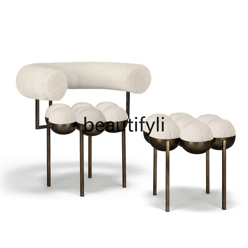 Creative Flower Lounge Chair Special-shaped Metal Makeup Single Chair