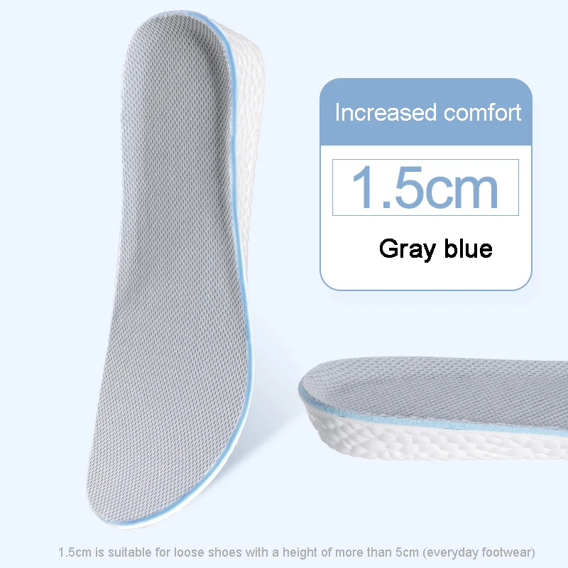 1Pair Shock Absorbing Sole Elastic Insoles for Sports Shoes Men's Women's Height Increase Insoles Soft and Comfortable Insoles, image 6
