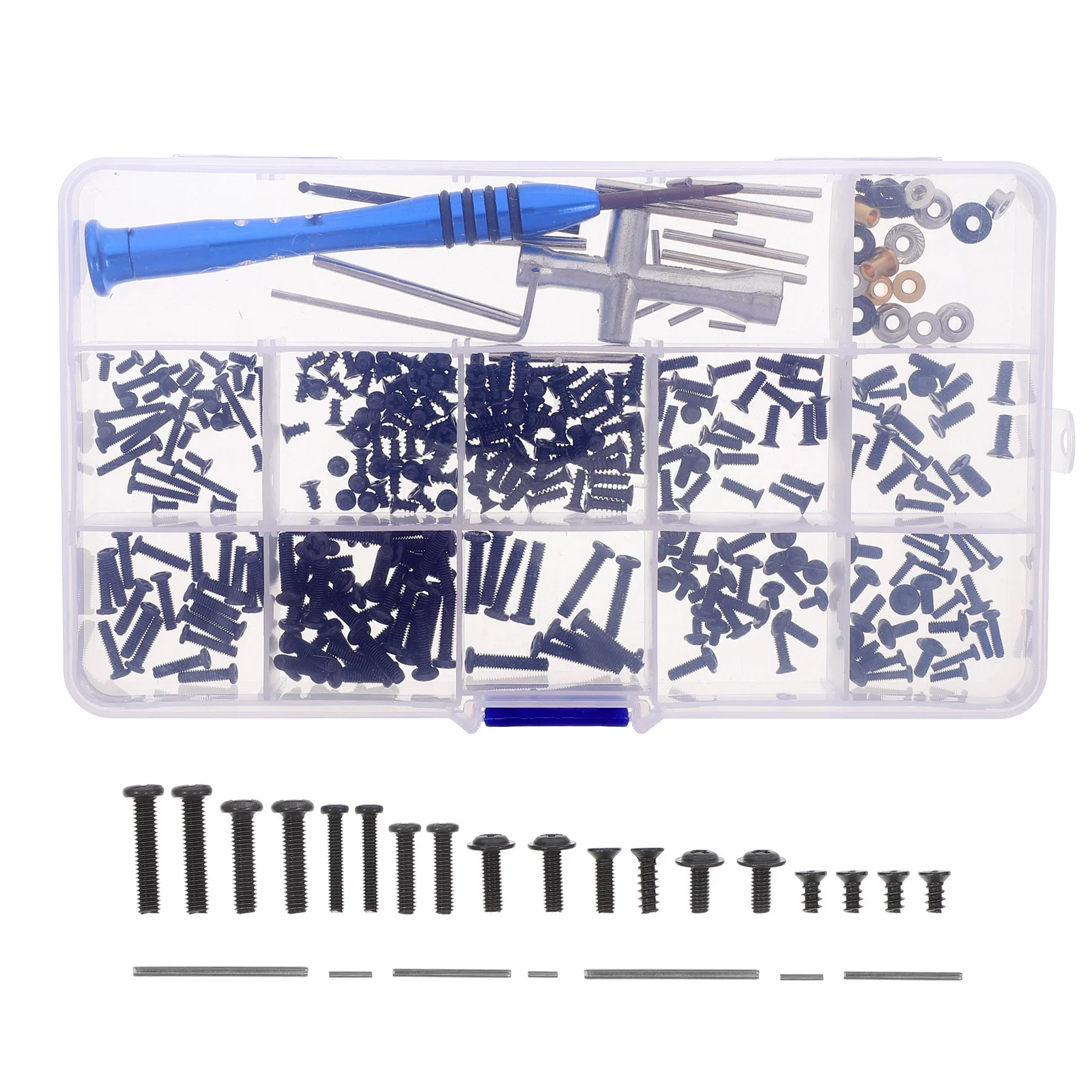 

1Sets Rc Car Screws Bolt Nuts Repair Tool Kit Compact Box Hex Wrench Set Efficient Maintenance Repair Fasteners