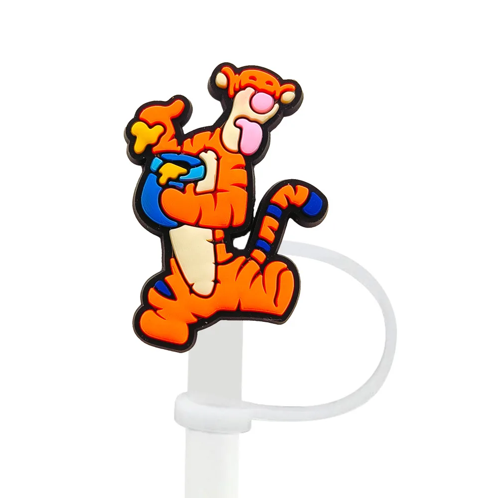 Niedliche Silikon-Strohhalm-Abdeckungen mit Winnie-Puuh-Motiv für 10-mm-Strohhalme, Strohhalmkappen für Glasbecher, passend für 30- und 40-Unzen-Becher mit Henkel, staubdicht, wiederverwendbar. – Detail 18