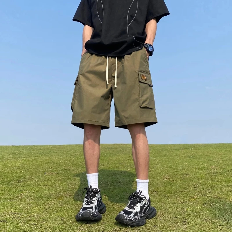 

Рабочие шорты, мужские летние американские модные брендовые повседневные и универсальные верхняя одежда, свободные прямые брюки большого размера с пятью точками