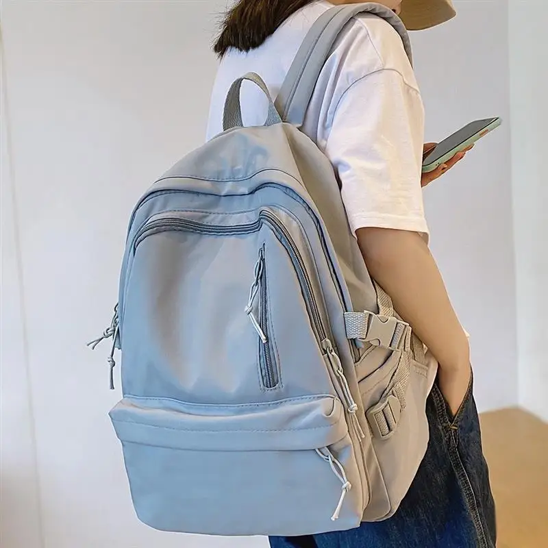 

DenOKUt Cute School Bag Female Cool Book Backpack Canvas Material Unbranded Double-Shoulder Bag for Men And Women