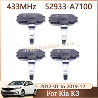 4pcs 433MHz TPMS Sensor Tire Pressure Monitor System 52933-A7100 52933A7100 For Kia K3 2012-2019