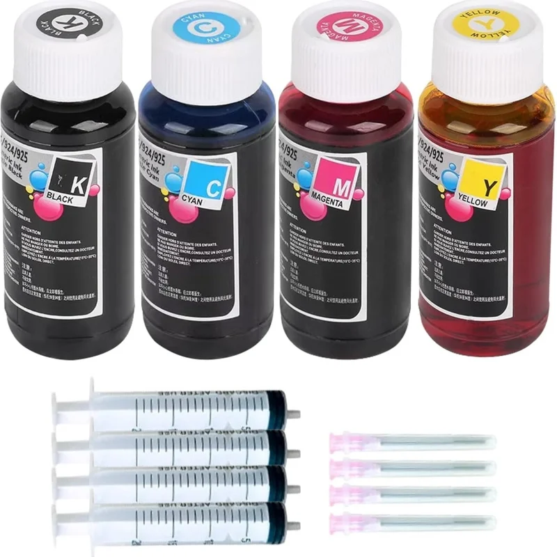 

924 Ink Bottle Refill for 924 Ink Cartridges for HPQ OfficeJet Pro 8120 OfficeJet Pro 8122e 8124e 8125e 8132e 8134e 8135e All-in