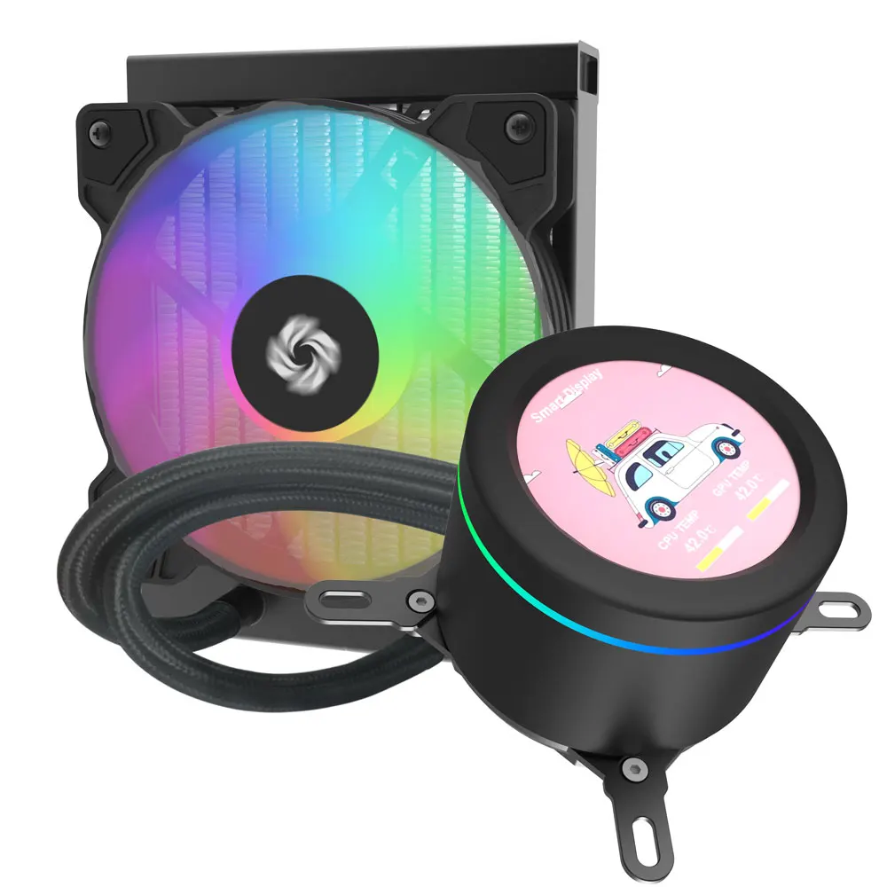 

12V 24V LAG 1700 Argb Rgb Asiahorse Display AIO Liquid Cooler for PC with LCD TFT Display