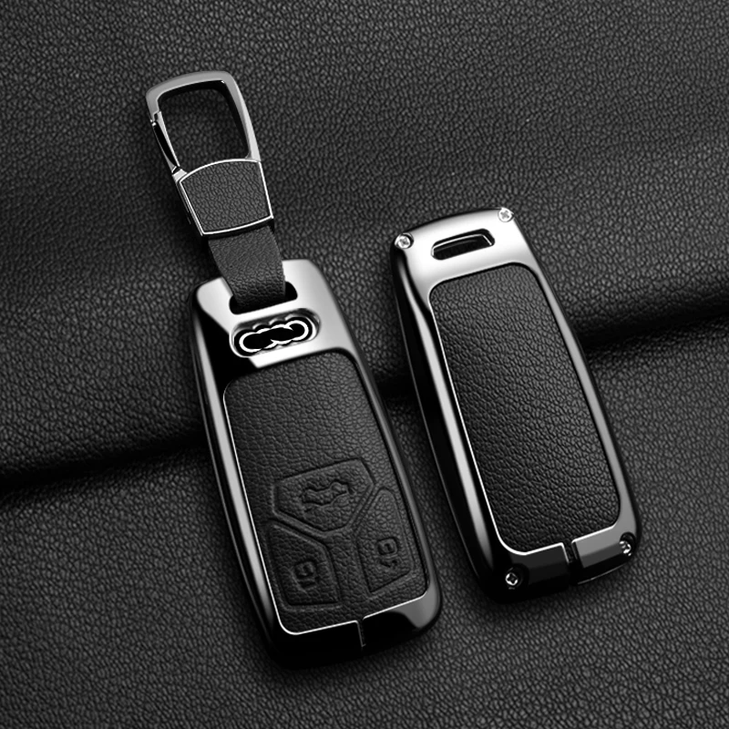 

Car Zinc Leather Key Cases Cover For Audi A4L A4 B9 Q5 Q7 TT TTS TFSI A5 S5 8S 2016 2017 2018 2019 2020 2021 Protect Accessories