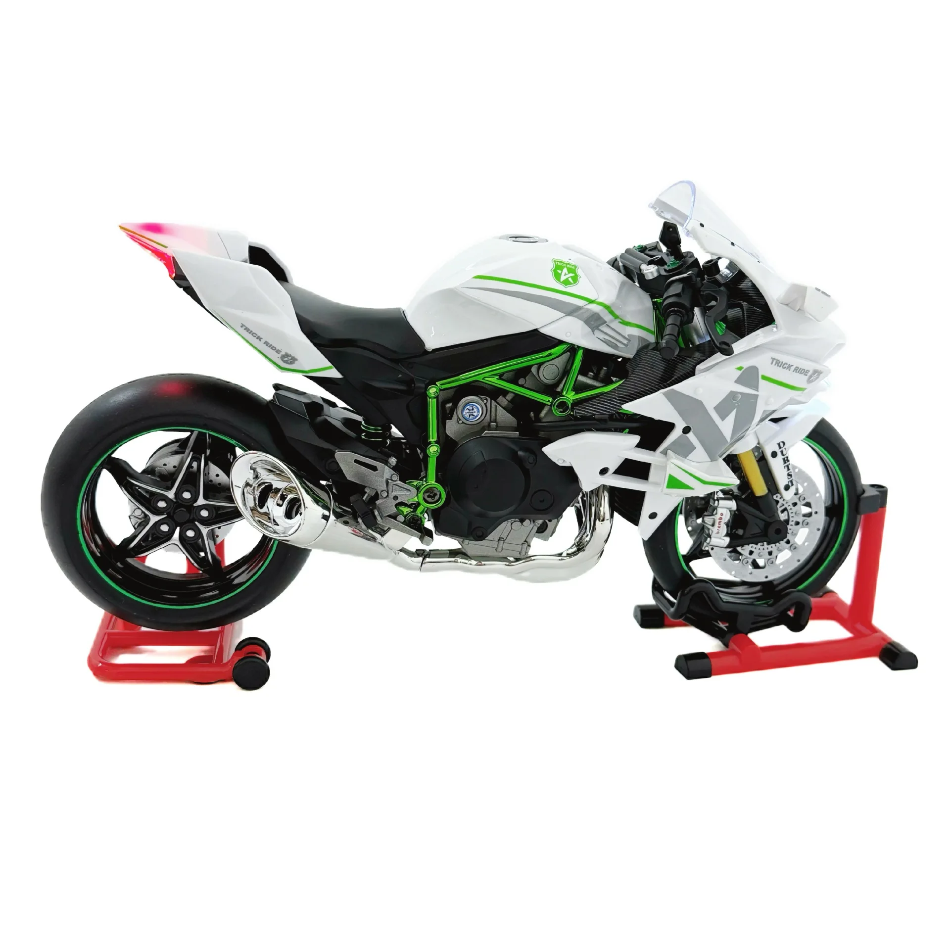 1:9 Scale White Kawasaki Ninja H2R Alloy Die-cast Motorcycle with