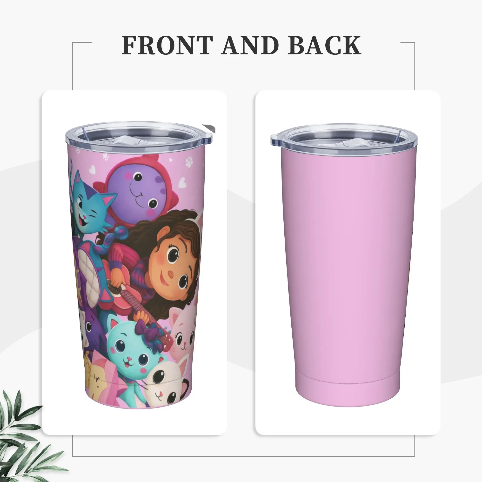 

Stainless Steel Tumbler G-Gabby’s Dollhouseds Plush Mugs Cup With Straws Driving Cold Drink Water Bottle Insulated 20oz Cups
