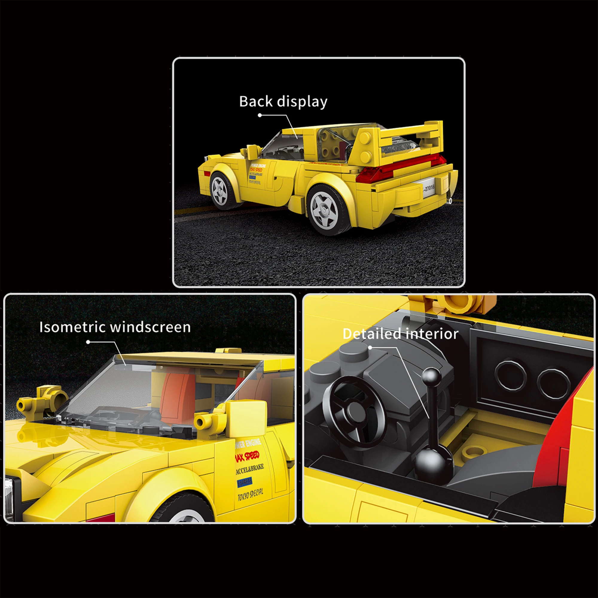 Mini Classic Sports Car Building Blocks Assembly Model 8 Stud Vehicle Educational Puzzle Toy Display Collection Gift