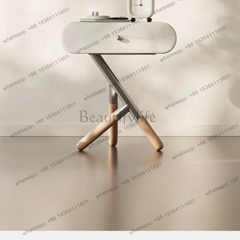 

New Cream Wind Bedside Cabinet Bedroom Premium Spot Bedside Table Italian Light Luxury