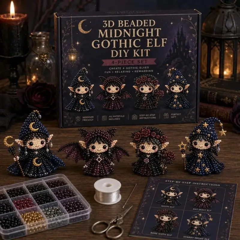 3D Beaded Forest Elf DIY Kit All Materials Included Beginner Friendly Guide For Home Crafting Family Time Creative Gifting