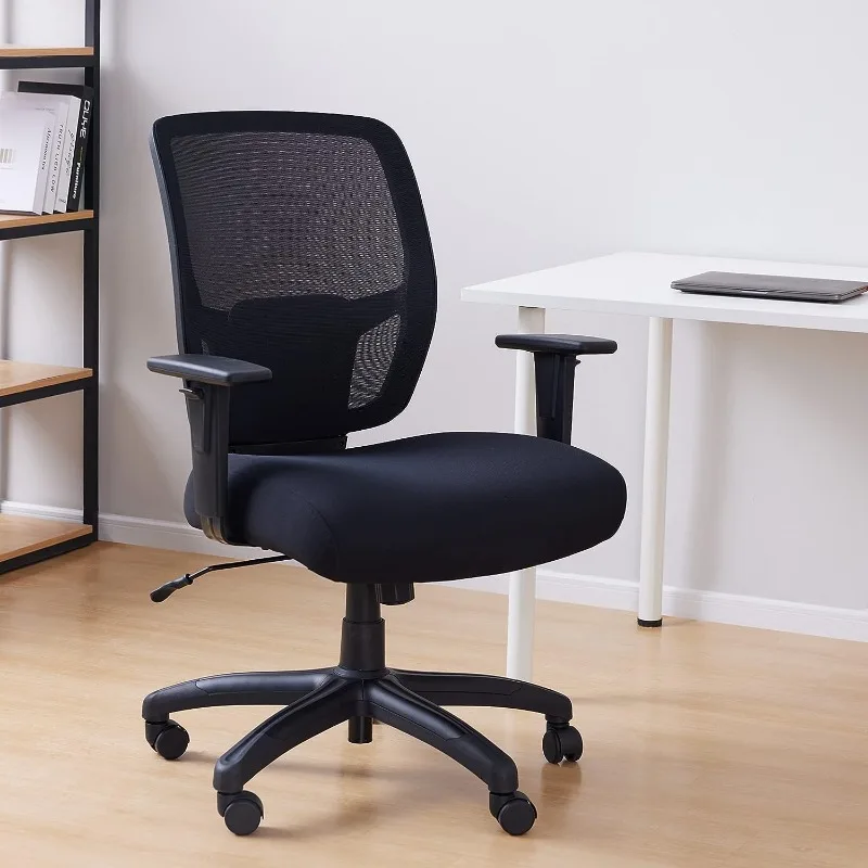 Big and Tall Mesh Office Chair with Adjustable Arms and Lumbar Support, 400lbs Capacity