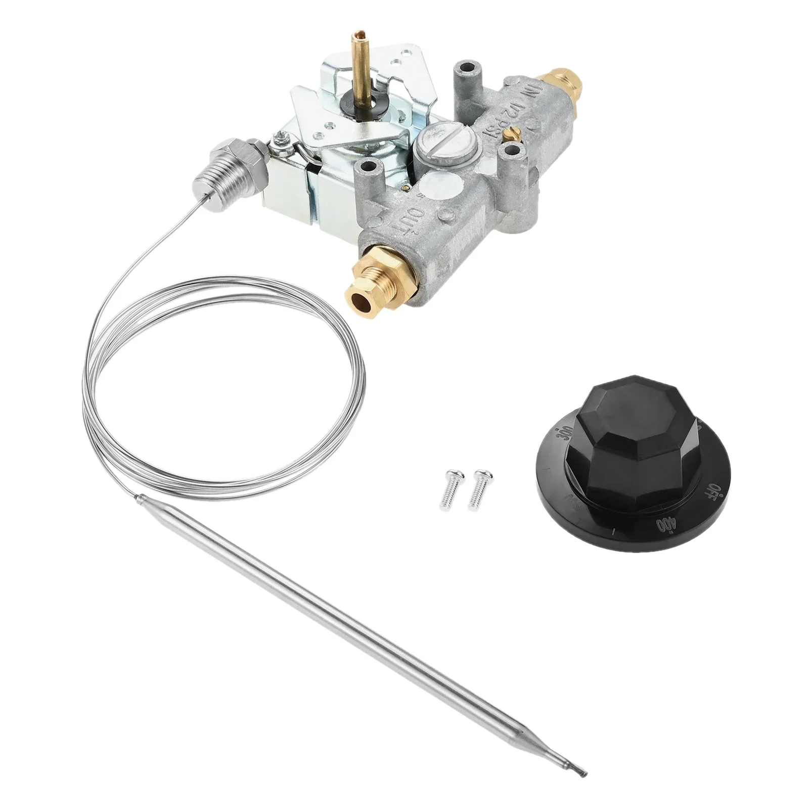 Термостат для газовой фритюрницы, совместимый с Pitco P5047588 GSA60301800 4290-006, газовый термостат с диапазоном F 200-400 F, 1/4 дюйма, Mpt, коробка для вещей