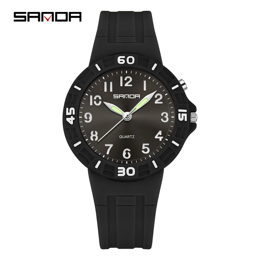 SANDA 2026 new 6388 fashionable student quartz watch 50 meter waterproof night light durable men's and women's sports watch