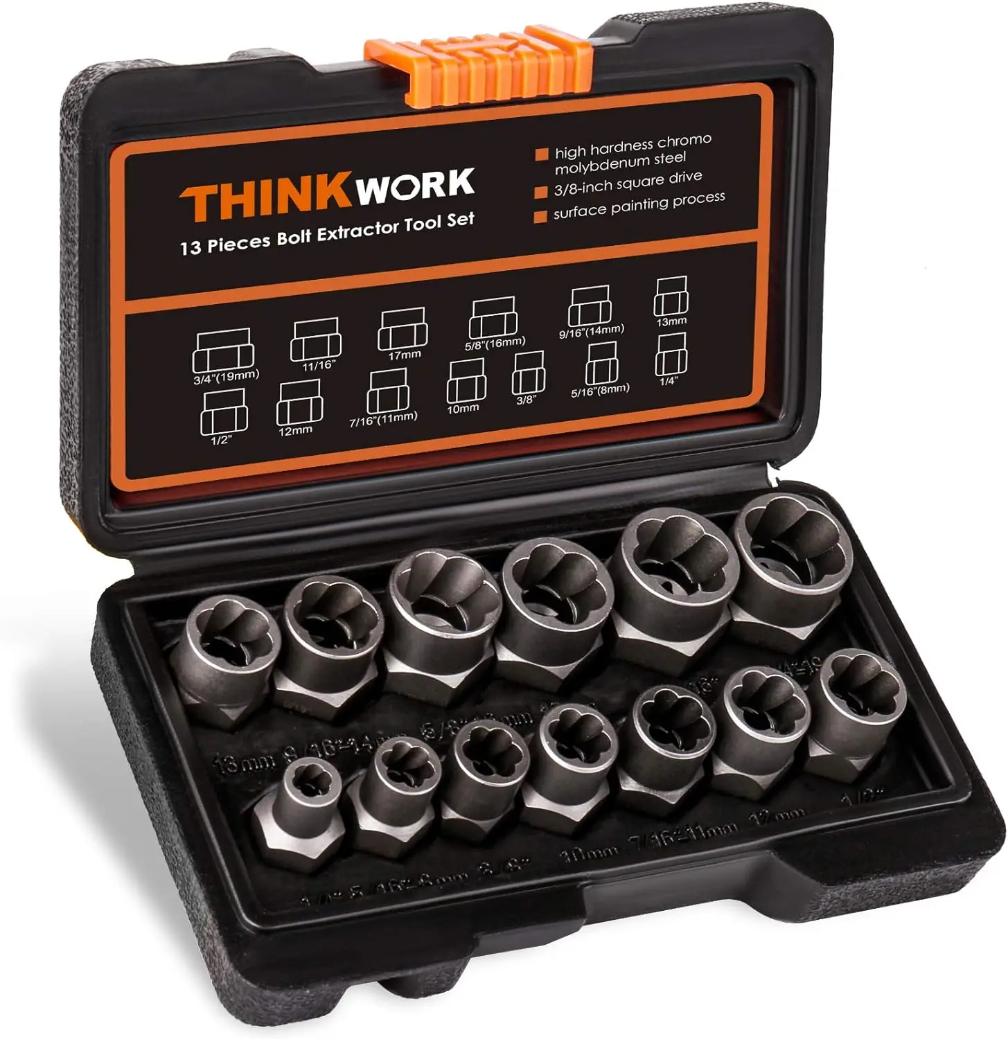 AliExpress – 14Pcs Impact Bolt and Nut Extractor Tool Set Damaged Stripped Lug Remover Universal Socket Wrench Kit for Removing Rounded Frozen Fasteners Heavy Duty Hand Tools
