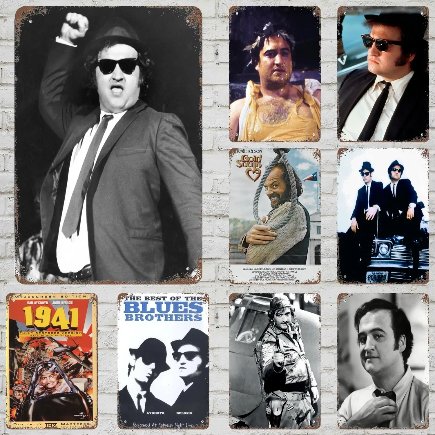 John belushi actor cartel clásico placa de Metal oxidado placa decorativa Retro Bar hombre cueva garaje Club cartel de Metal decoración de pared