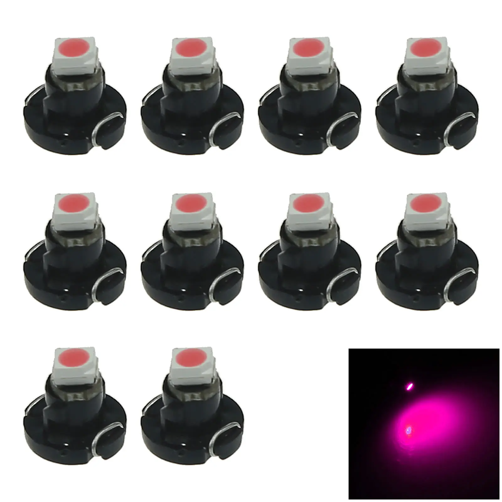 

10x розовый RV T3 Blub NEO Dash Twist Socket HVAC лампа управления 1 излучатели 1210 SMD СВЕТОДИОДНЫЙ 35853-SDA-A01 Z20081