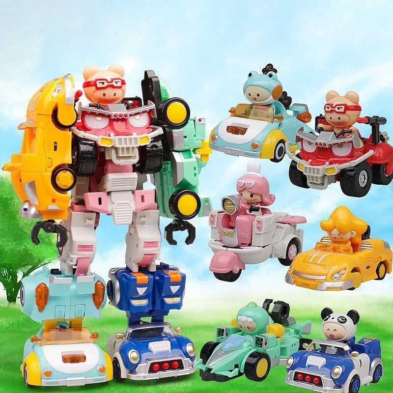 

Cute Deformation Robot DIY Plastic Model Toys Computer Desk Ornament Children's Toys for Boys Xmas GiftsBirthday Guests Gifts