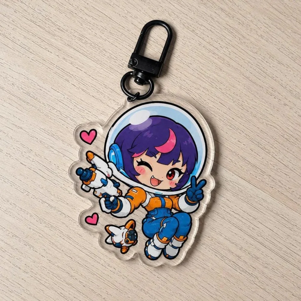 for Overwatch Game Peripheral Cassidy McCree Zenyatta Hanzo D Va Acrylic Keychain Cartoon Cute Decoration Pendant Festival Gift view 2