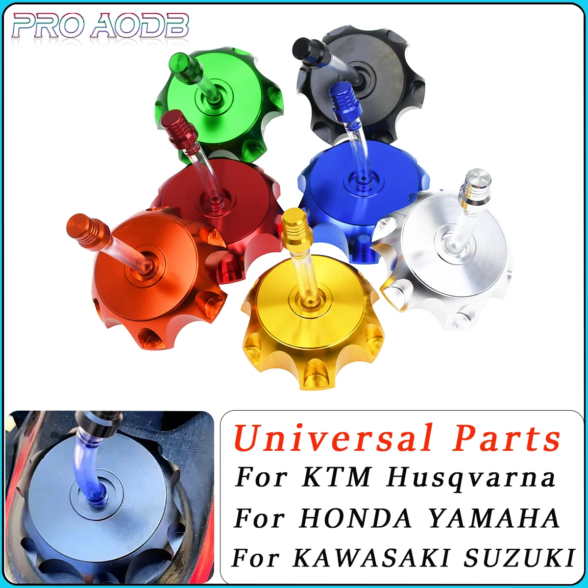

Motorcycle CNC Aluminum Gas Fuel Tank With Cap Cover Breather Vent Valve Inline Pipe For 50mm Dirt Pit Bike Petrol Tank MOTO