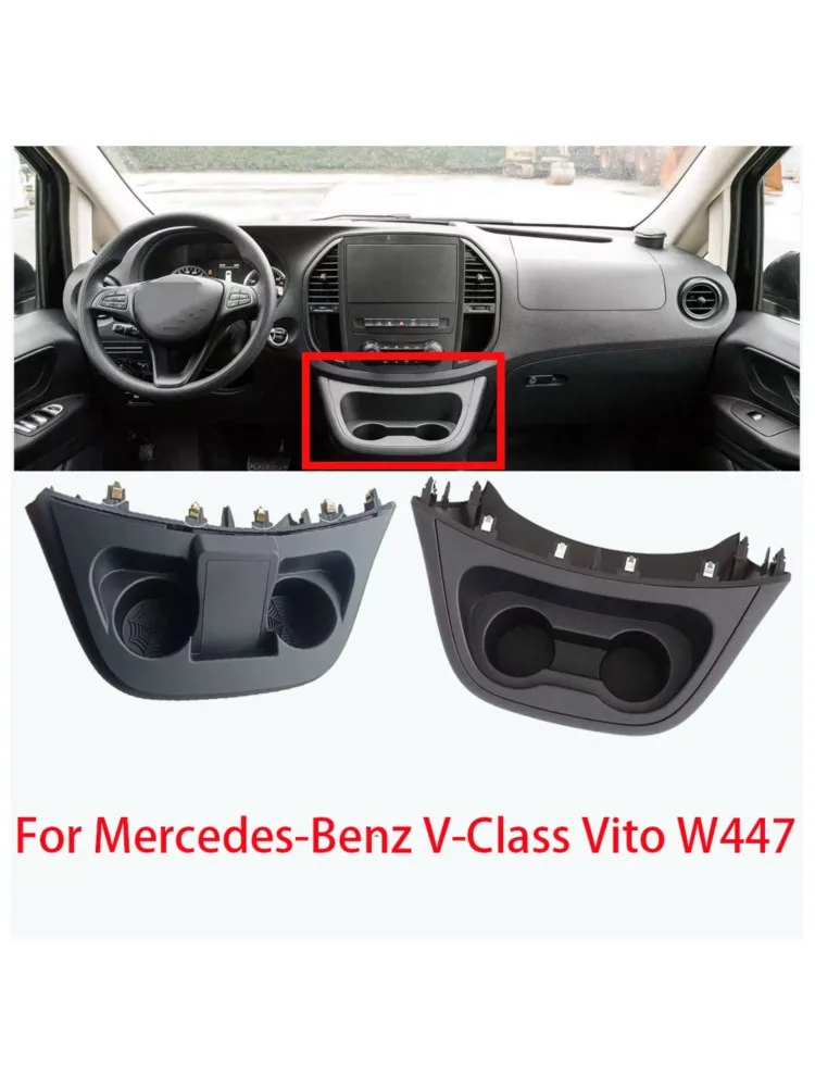A44768008319051 Voor Mercedes-Benz V-Klasse Vito W447 Nieuwe Center Control Water Dual Cup Houder met Frame Kit ABS auto accessoires - afbeelding 2