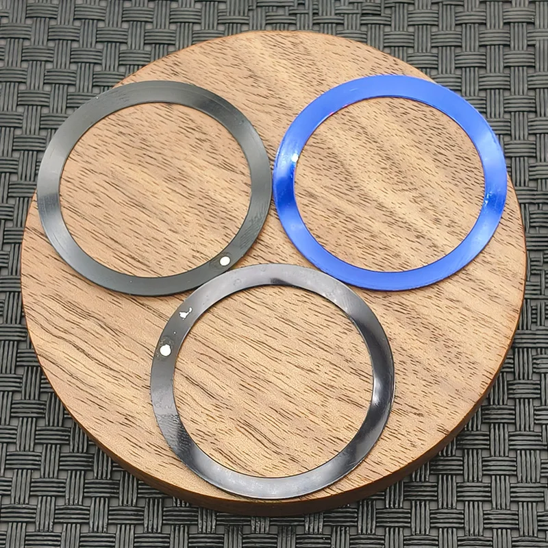 Mod NH35 NH36 Custodie Anello con castone in alluminio curvo 37,5 mm x 30,7 mm Adatto per Submariner NH35 NH36 Custodie per orologi subacquei da uomo Parti ad anello