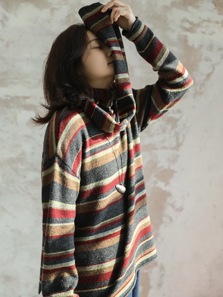 

Tartan Knitted Scarf Women's Winter Faion Versatile New Sle Camere Wool Blend Warm Long Sve Inner Wear Casual Sle