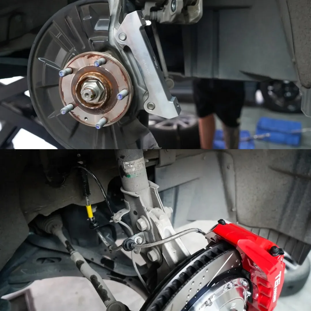 Front Big Brake Kit P60EV 6 Piston Caliper With 355*28 mm Rotor Auto BBK Brake System for Xpeng G3i 18 Inch Car Rim