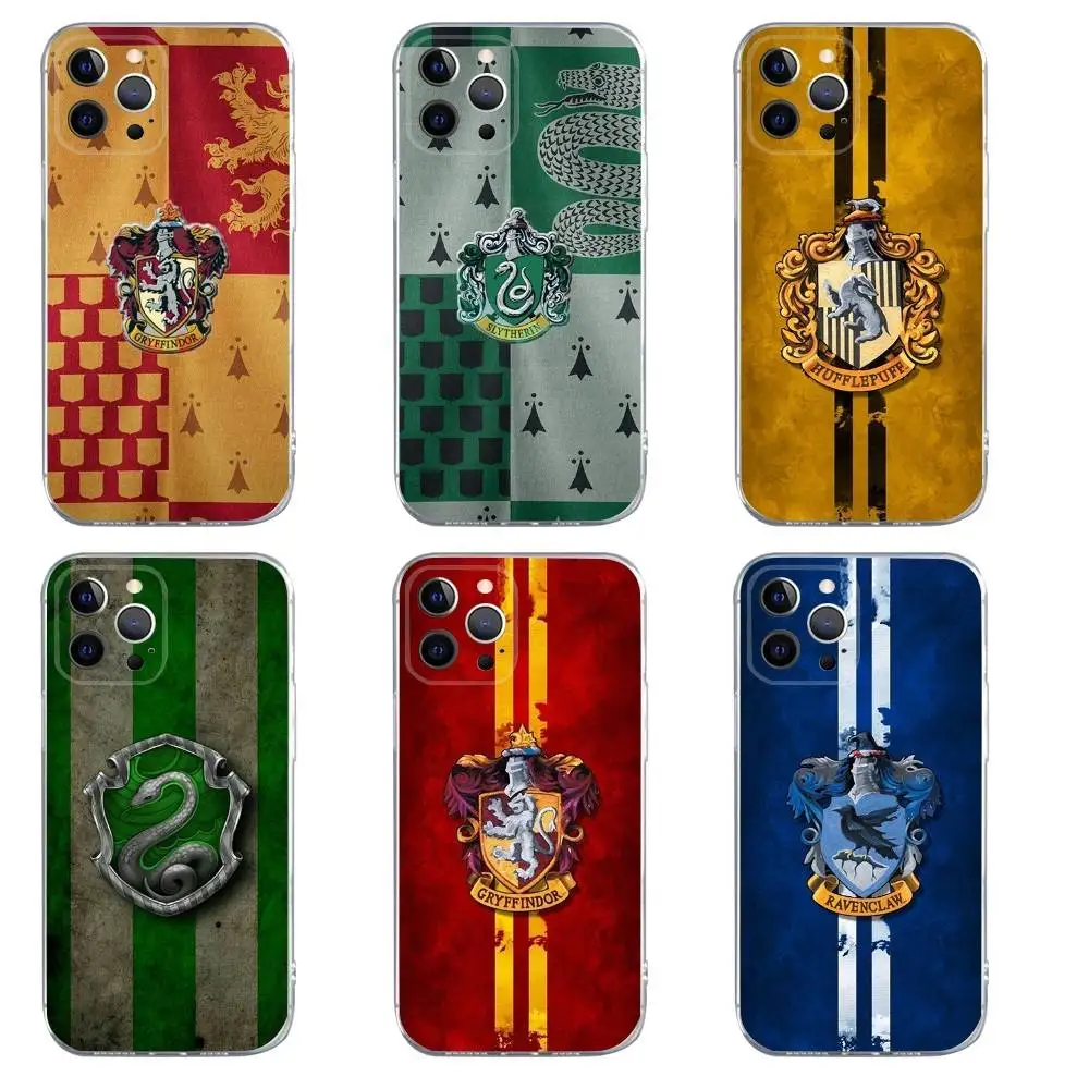 

Cool H-Hufflepuff Crest Phone Case For iPhone 16,15,14,13,12,11,Pro,Max,Xs,Xr,X,7,8,Plus,Mini Silicone Clear Cover