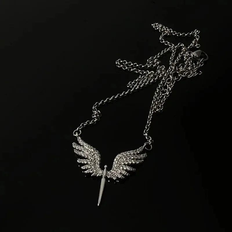 Creativity Angel Wings Unique Design Pendant Necklace Classic Accessories All-match Personality Clavicle Chain Charm Jewerly