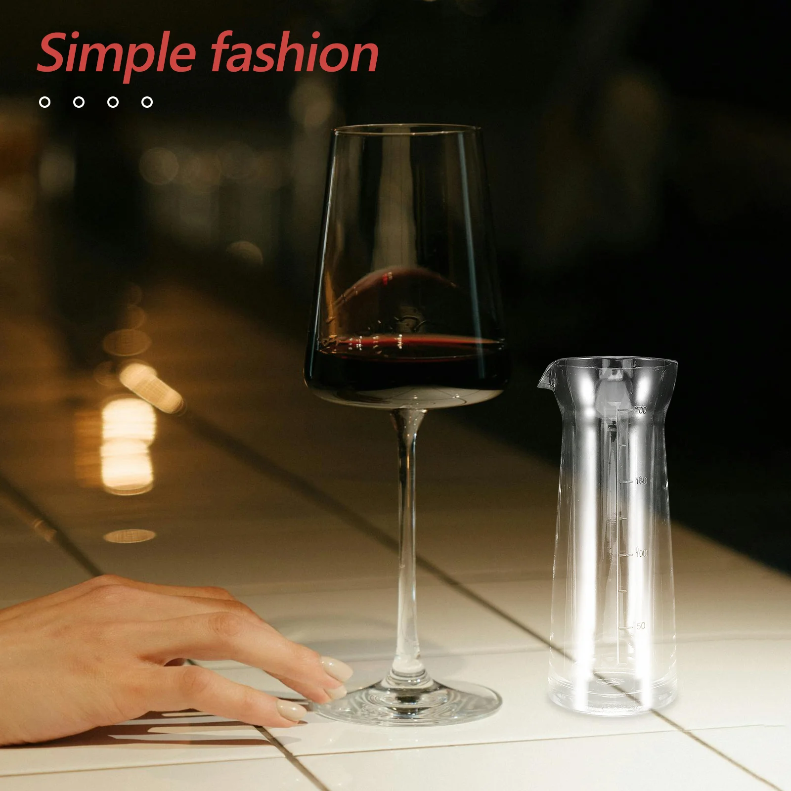 

200Ml Transparent Acrylic Beverage Carafe Decanter Mini Wine Pitcher with Spout Elegant Design for Home Bars Parties and Dining