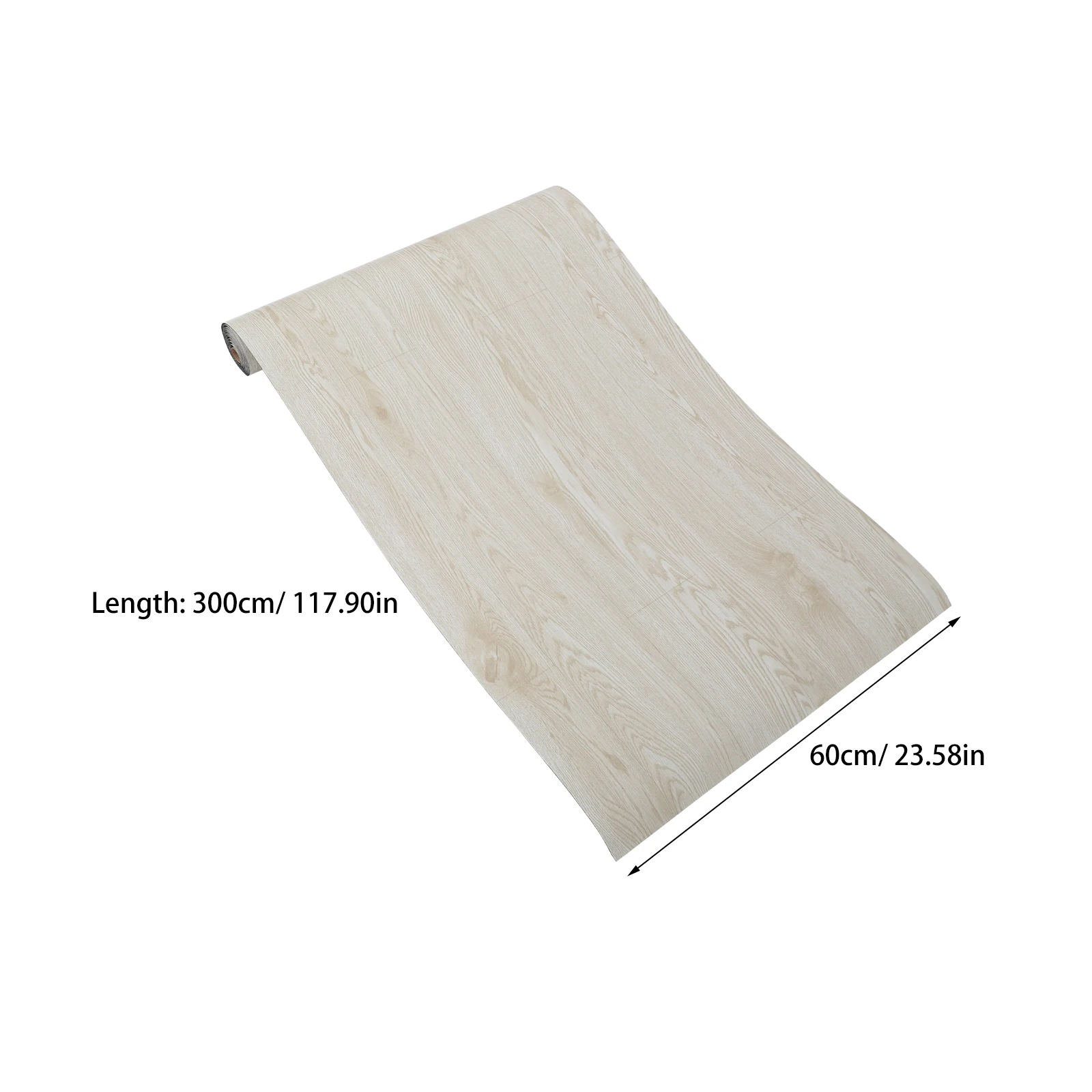 1 rotolo di adesivo autoadesivo per pavimenti in PVC spesso per camera da letto, soggiorno, cucina, bagno, pavimento in venature del legno